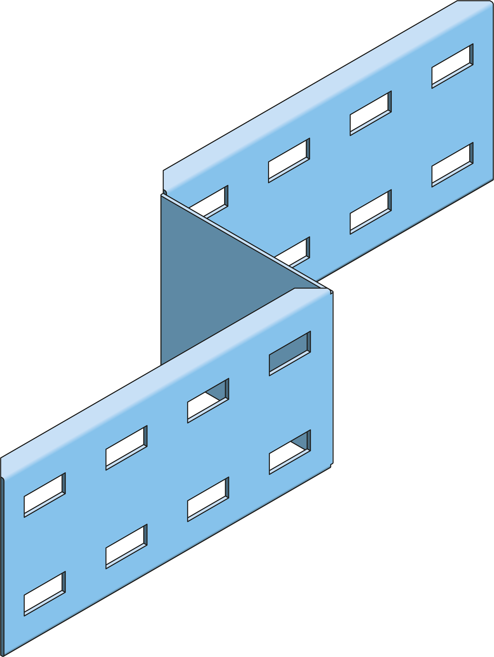 Verloopstuk Rechts Kabelladder ECL100 100mm RVS304
