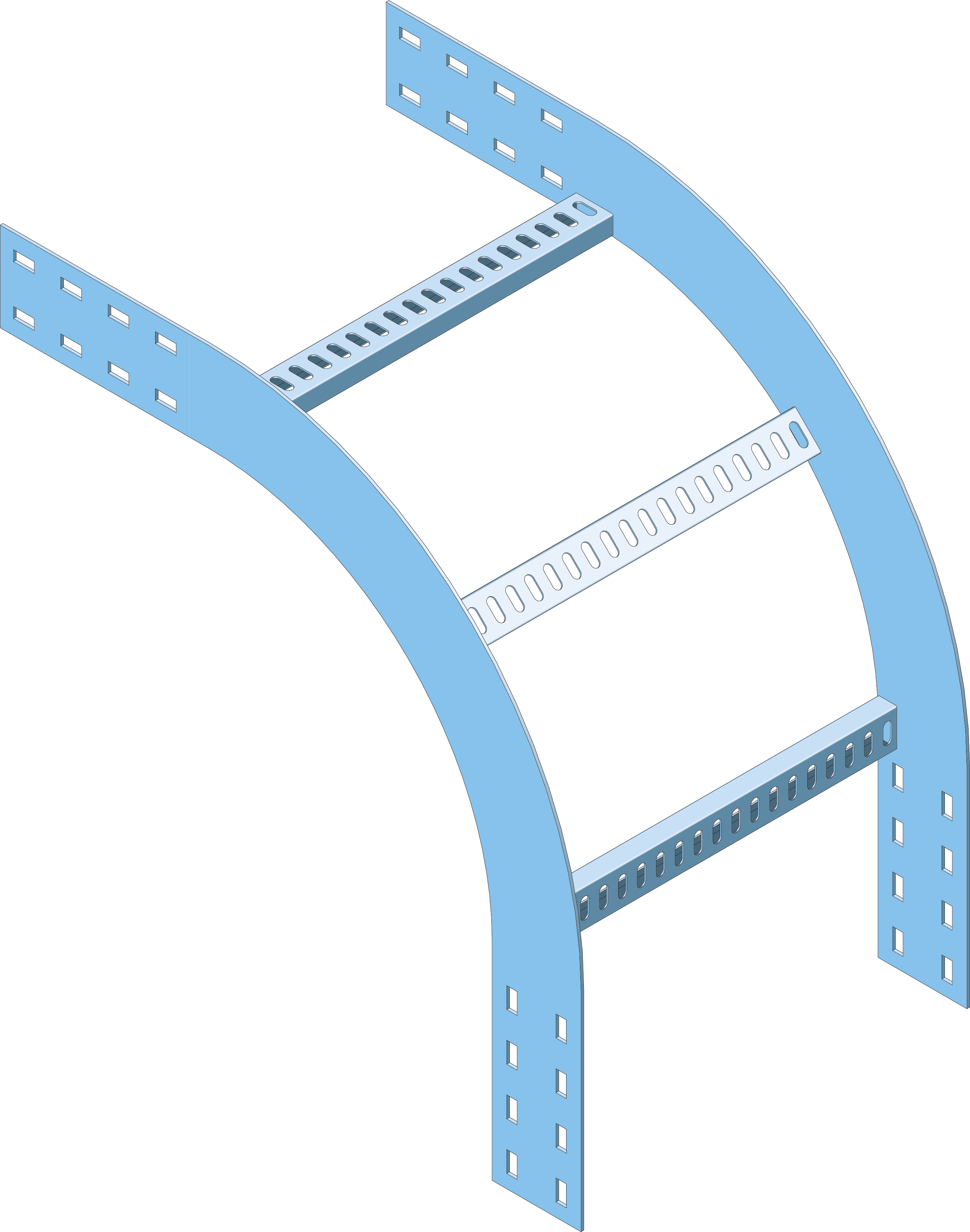 Valstuk 90° Kabelladder ECL100 600mm RVS304