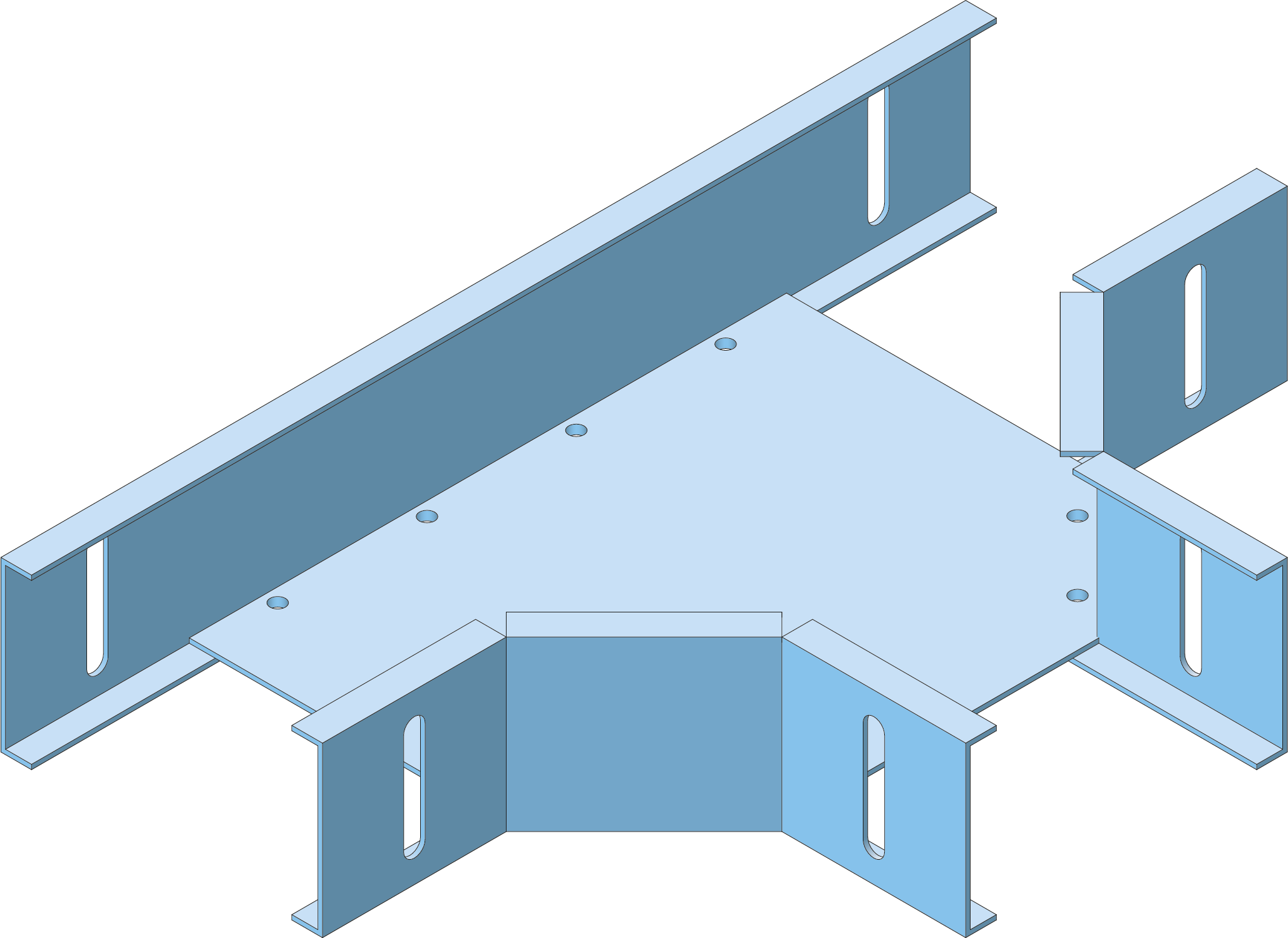 T-stuk Verdeel Kabelgoot 200mm TV