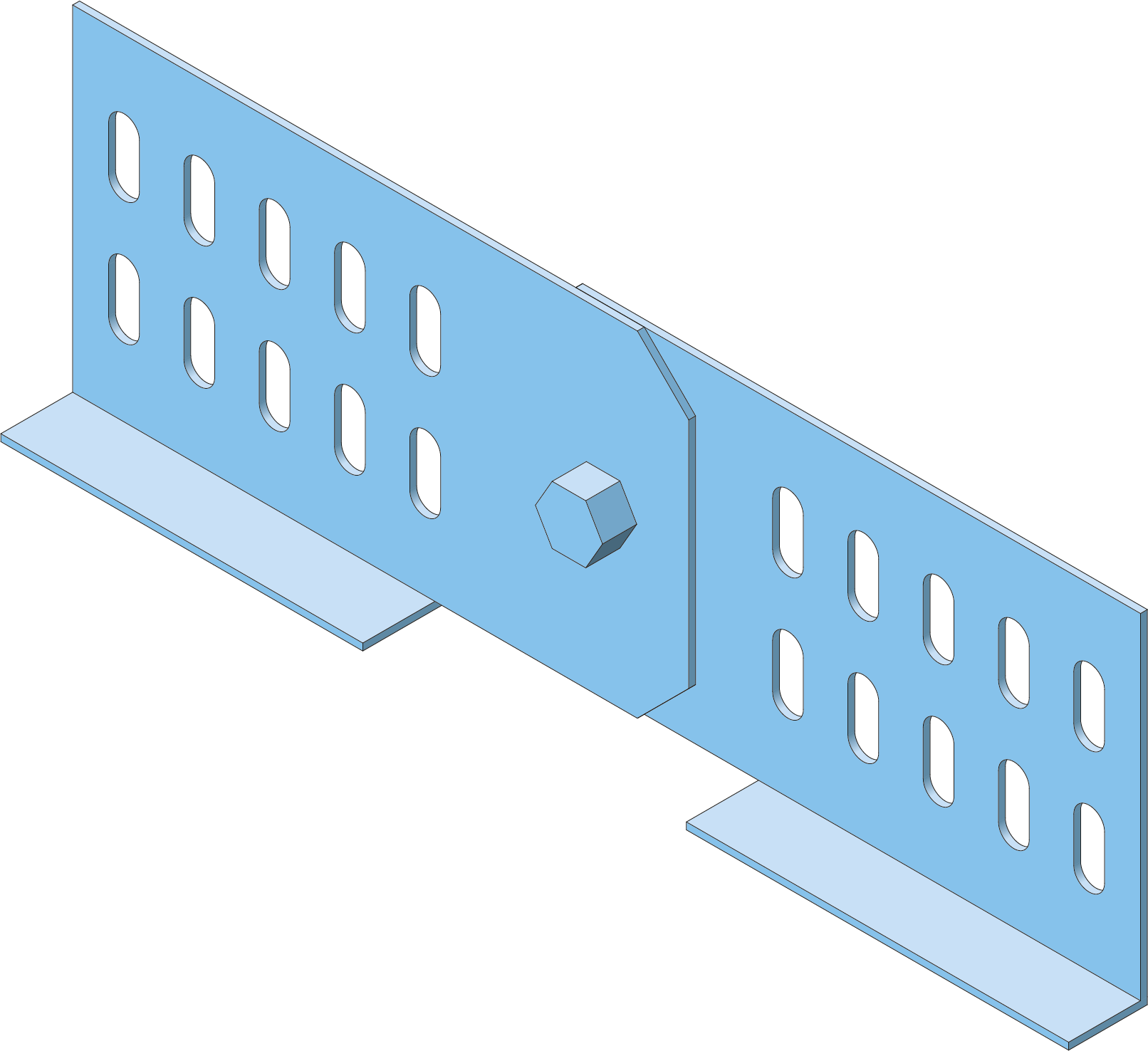 Verticale Koppelplaat Kabelgoot ECT100 100 RVS304