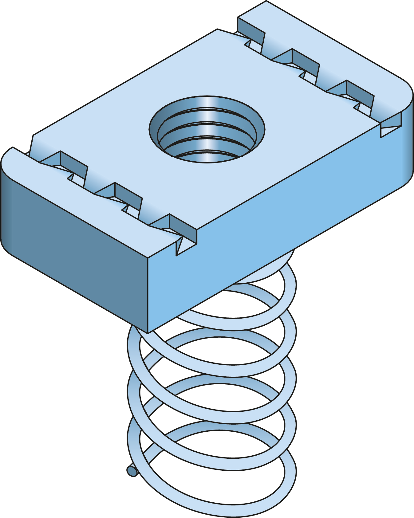 Strut Glijmoer met Lange Veer M12 HDG ISO