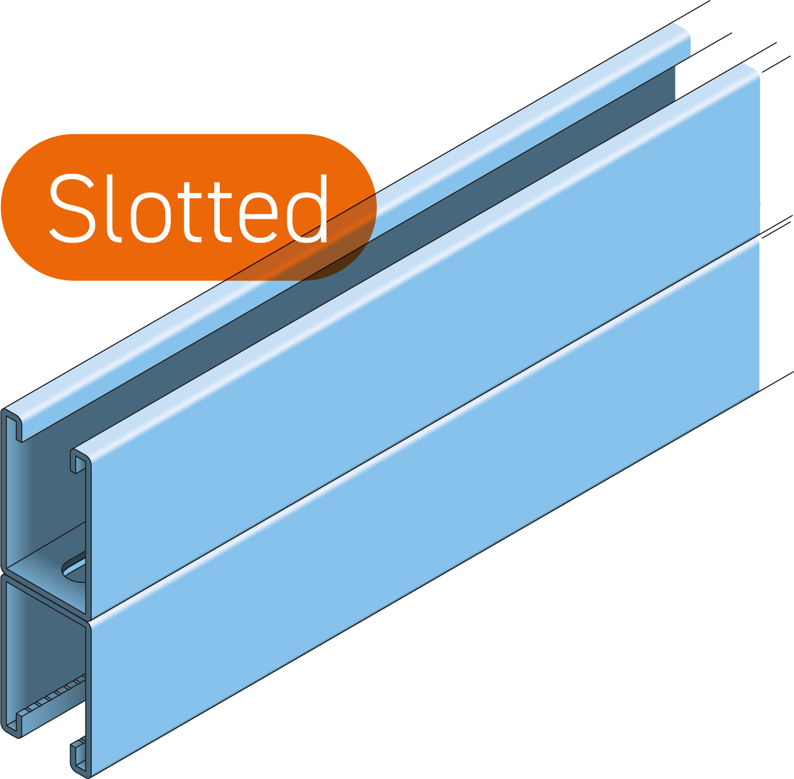 Montageprofiel 2x62x41mm met gaten 6m TV