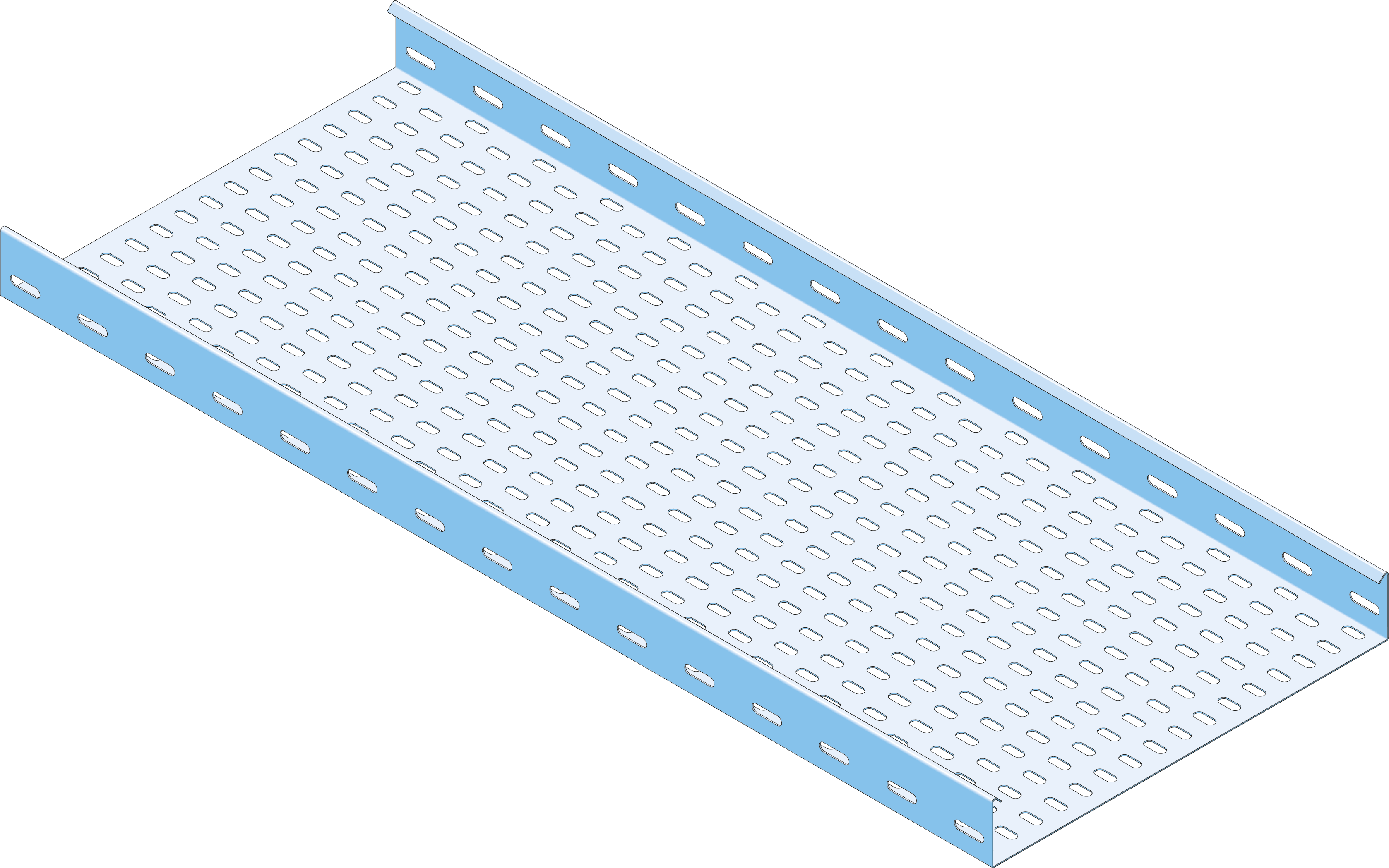 Kabelgoot 60x100mm RVS304 Geperforeerd