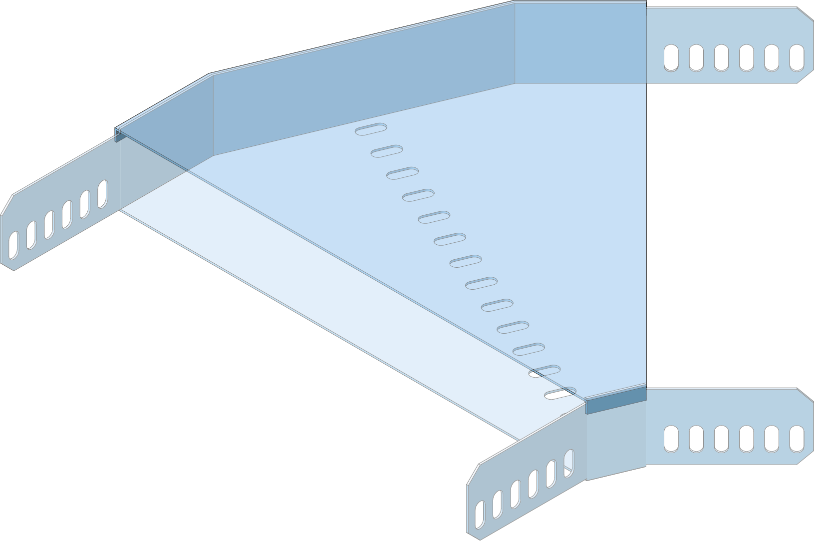 Deksel Bocht 45° Kabelgoot ECTB-45 100mm SV