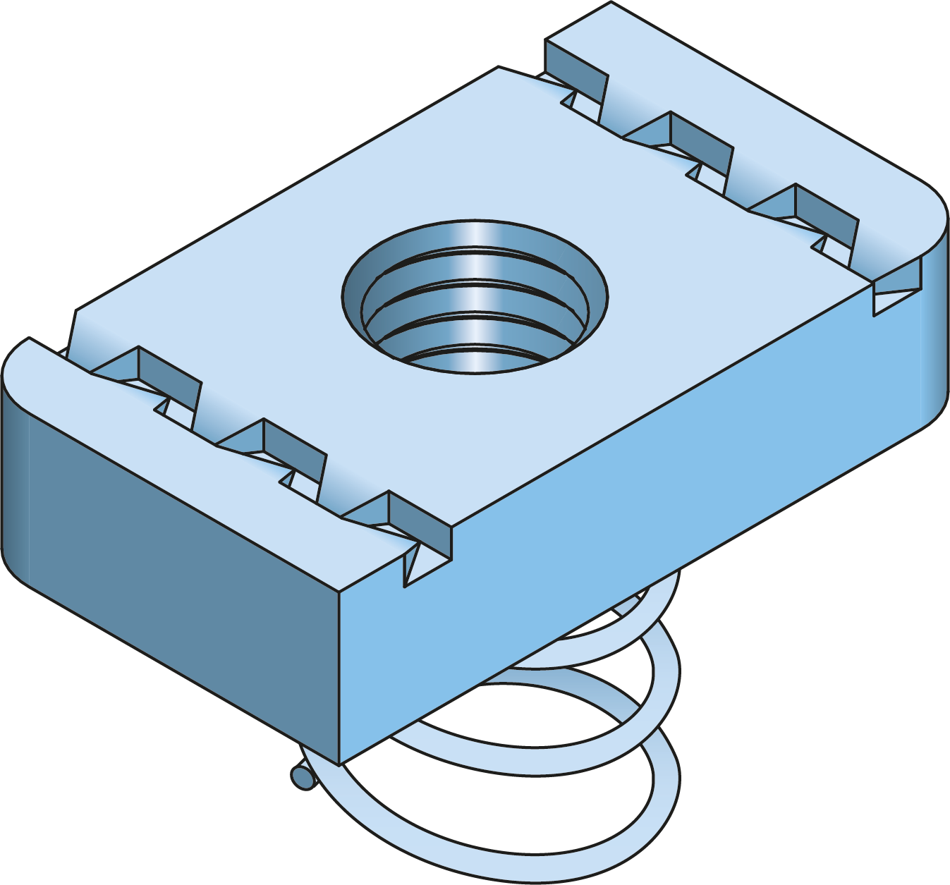 Strut Glijmoer met Korte Veer M10 HDG ISO