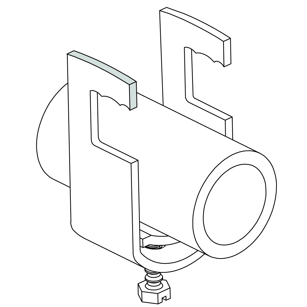C64EU 60-64mm Enkele Kabelklem Flens HDG