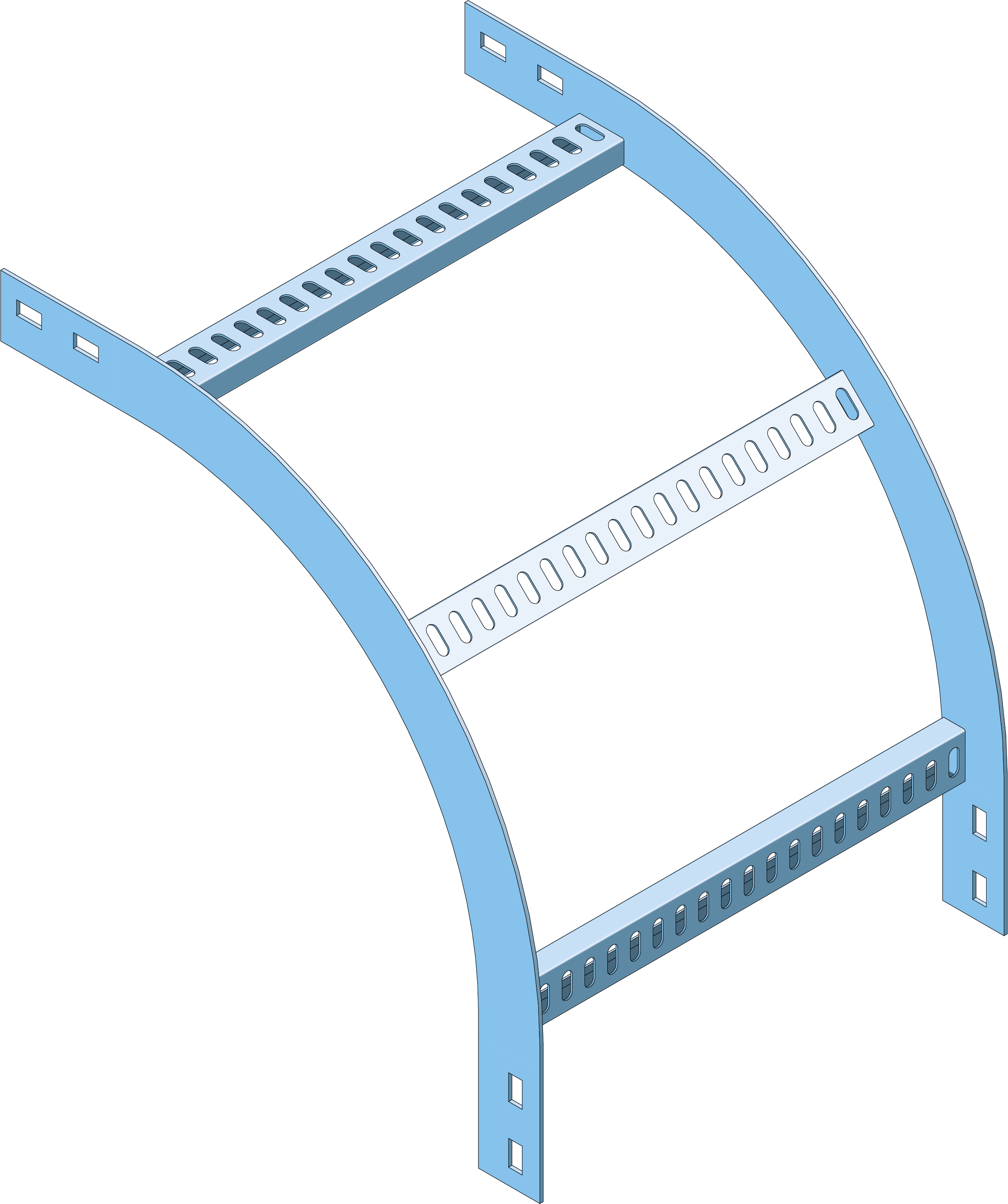 Valstuk 90° Kabelladder ECL60 300mm RVS304