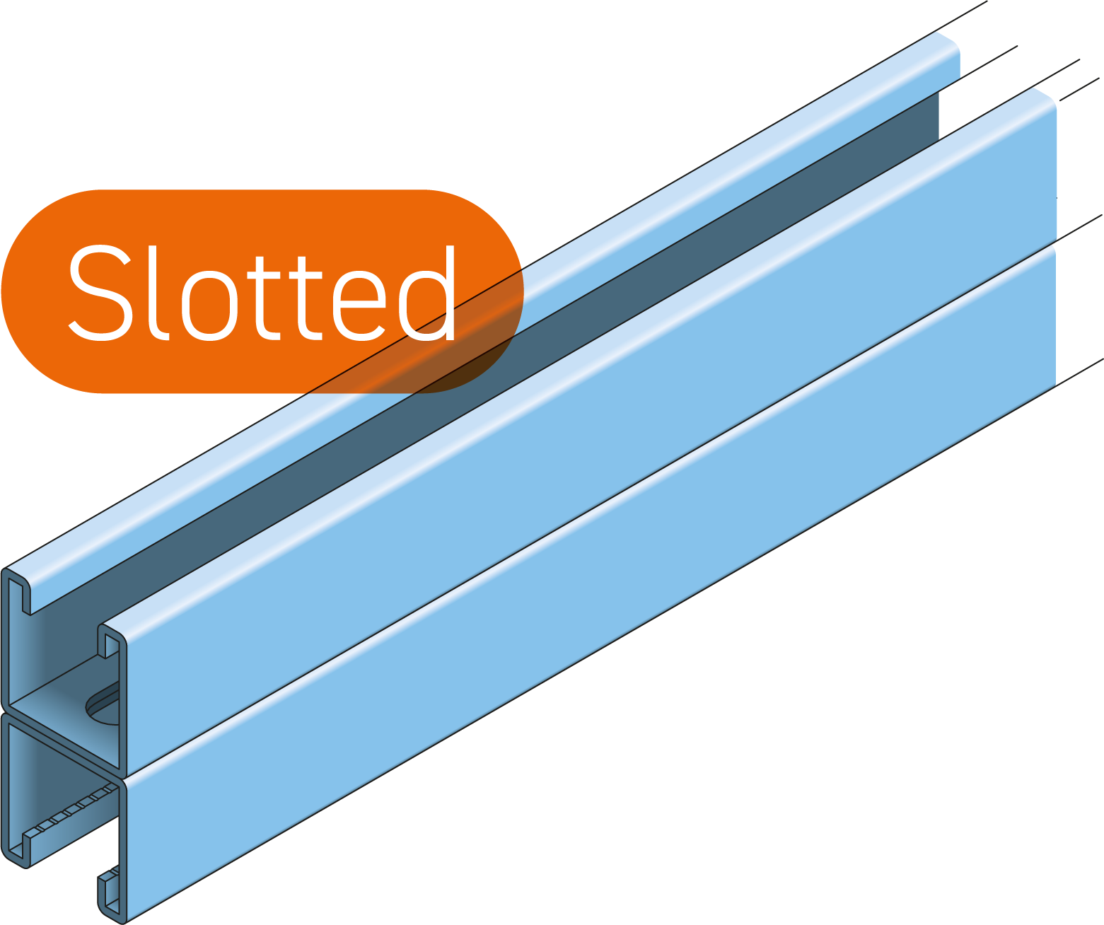 Montageprofiel 2x41x41mm met gaten 6m TV