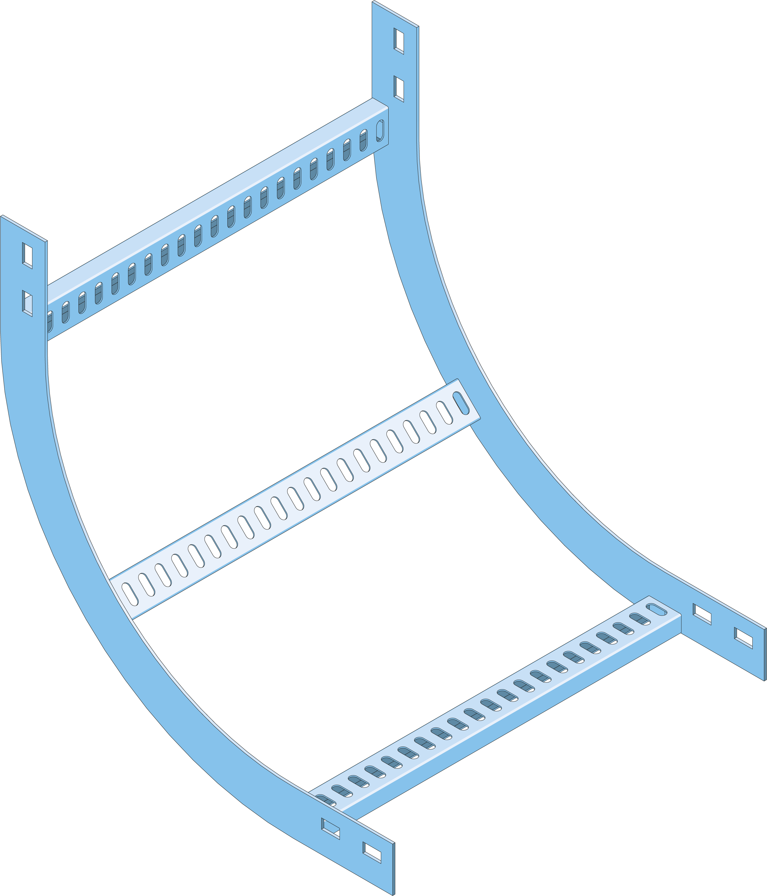 Stijgstuk 90° Kabelladder ECL60 400mm RVS304