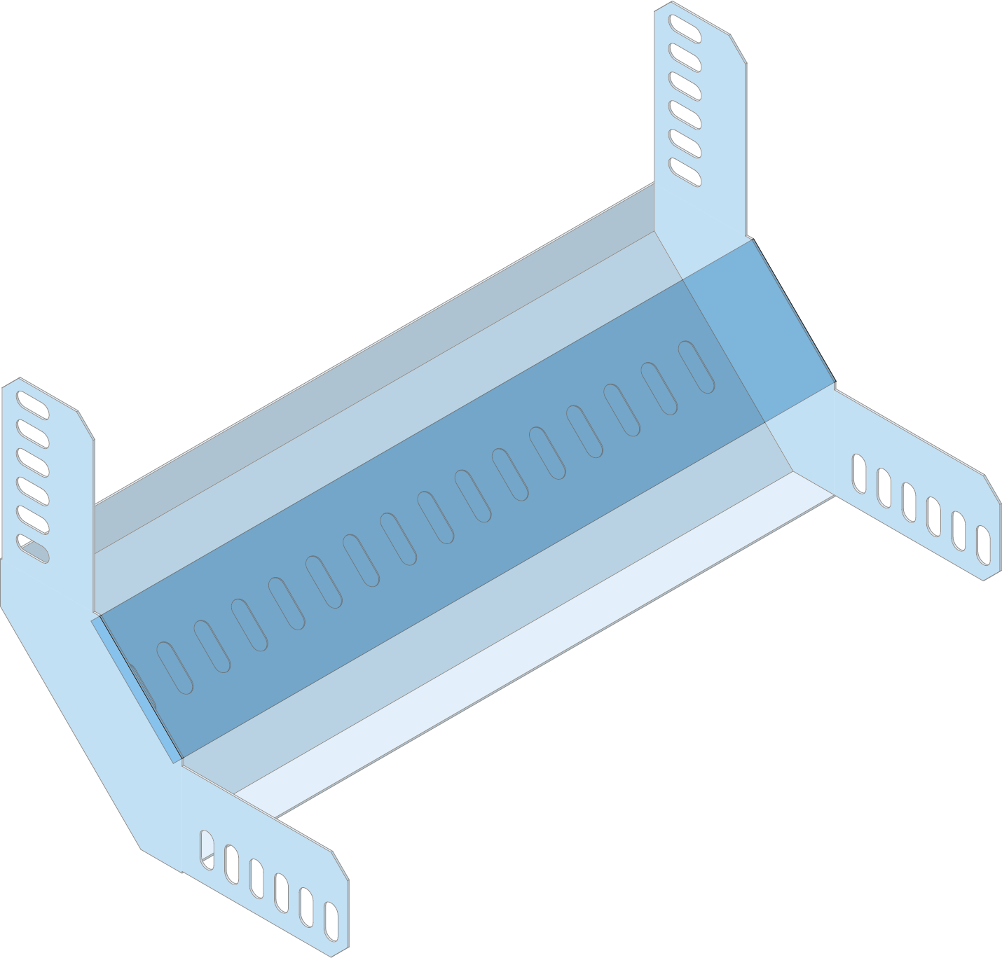 Deksel Stijgstuk 90° Kabelgoot ECTIR-90 200mm RVS316